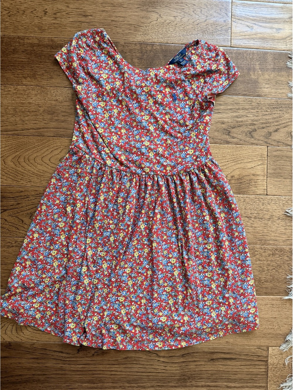 Polo Ralph Lauren Girls Floral Print Dress Red Size 7